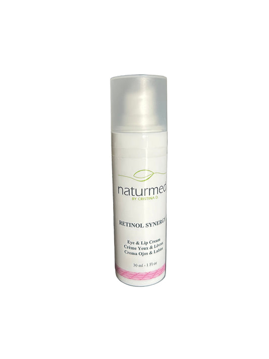 Eye and lip cream in plastic pump on white background.